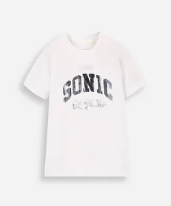 camiseta infantil sonic day off white 8