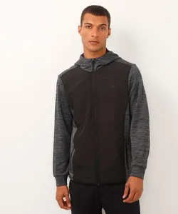 jaqueta com capuz e bolsos esportiva preta M