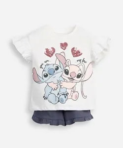 conjunto infantil curto com paetê stitch e angel off white 4