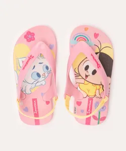 chinelo infantil turma da monica ipanema rosa chiclete 19