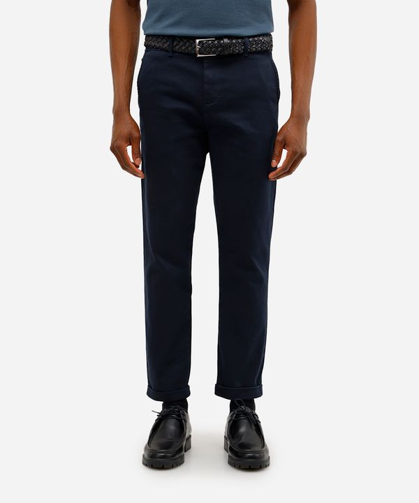 calça slim masculina de sarja azul 44