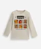 camiseta infantil de algodão manga longa o rei leão bege 5