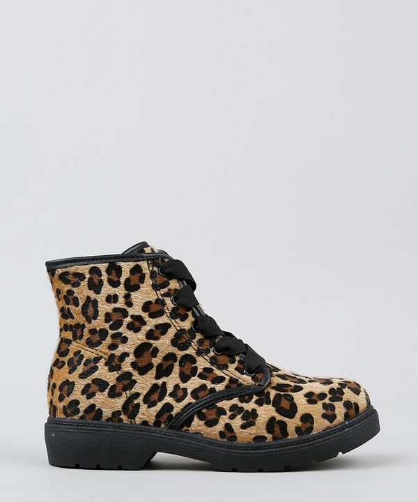 Bota Infantil Molekinha Tratorada Animal Print bege 32