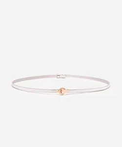 cinto skinny fivela redonda bff prateado 105CM