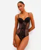 body feminino de tule com renda animal print bege 44