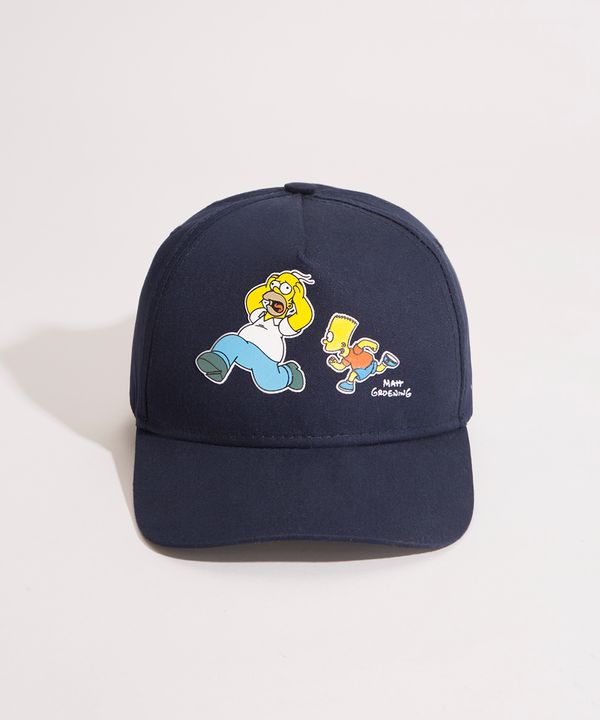 Boné Infantil Aba Curva Tal Pai Tal Filho Os Simpsons Azul Marinho M