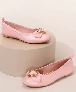 Sapatilha Infantil Molekinha com Brilho e Fivela de Coração Rosa 30
