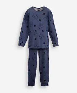 pijama longo infantil sonic azul 4