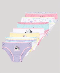 Kit de 7 Calcinhas Infantis Minnie Multicor 6
