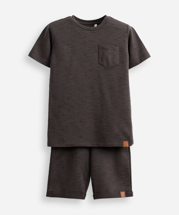 conjunto infantil de algodão mesclado cinza 8
