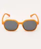 óculos de sol infantil oval com proteção uv laranja Único