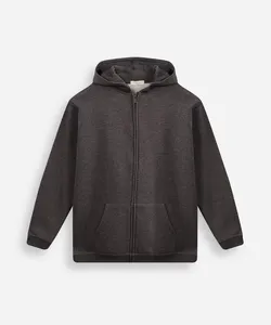 jaqueta oversized juvenil de moletom com capuz e bolso cinza 16