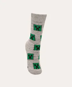 meia cano alto infantil minecraft multicor 22-25