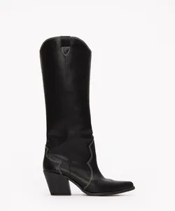 bota mindset western salto médio cano médio preto 37
