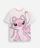 camiseta infantil de algodão stitch angel com glitter off white 12