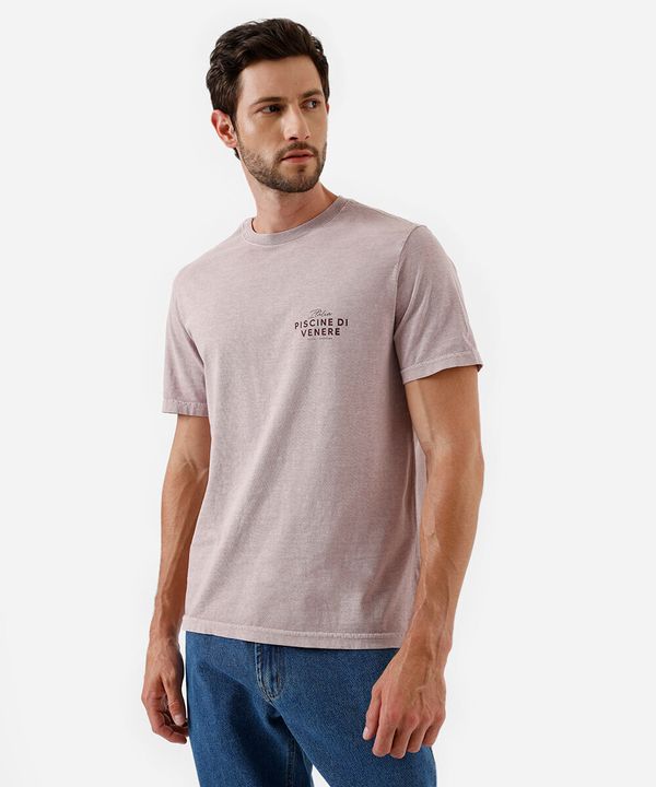 camiseta masculina de algodão estampada rosa XG