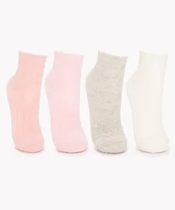kit de 4 pares de meias infantis texturizadas cano médio colorido 26-29