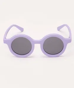 óculos de sol infantil redondo com proteção uv lilás Único