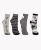 Kit de 4 Meias Cano Baixo Infantis Raios e Camuflado Multicor 30-33