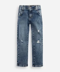 calça skinny infantil jeans destroyed azul 10