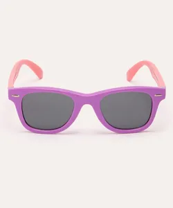 óculos de sol infantil quadrado com proteção uv roxo Único