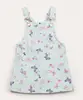 salopete infantil de sarja floral borboletas verde claro 3