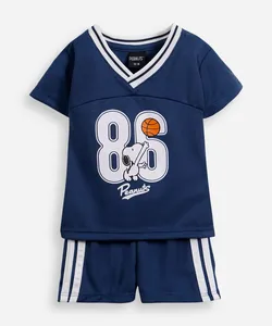 conjunto infantil esportivo snoopy azul 9-12