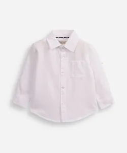 camisa de algodão infantil com martingale branca 1