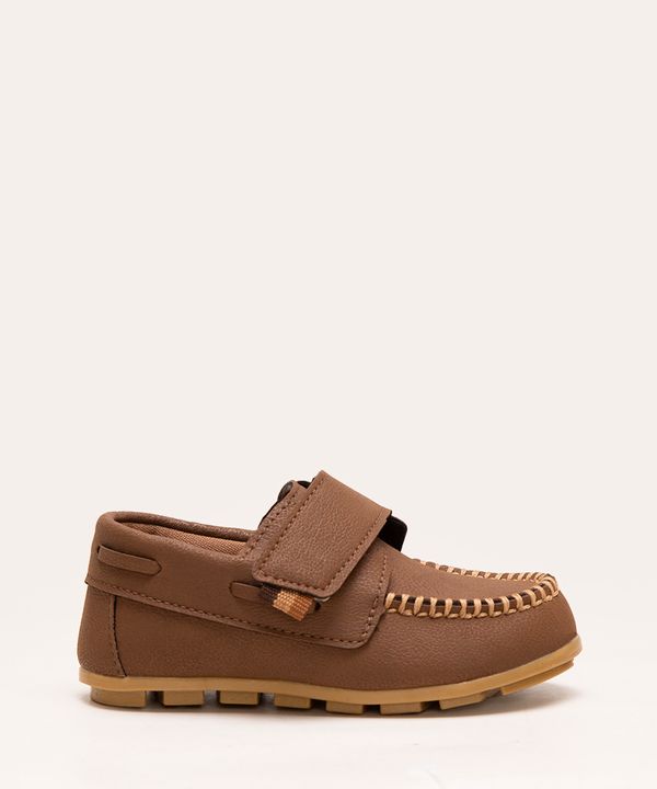 mocassim infantil com velcro caramelo 23