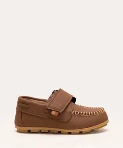 mocassim infantil com velcro caramelo 22