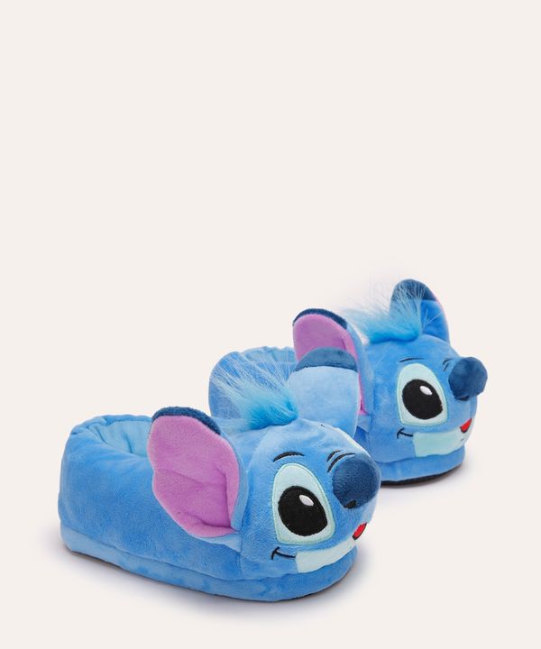 pantufa de pelúcia infantil stitch azul 31-32