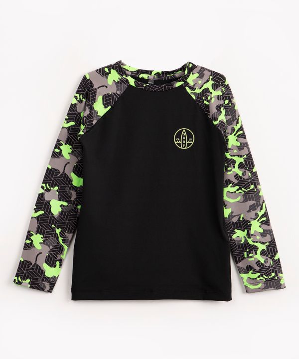 camiseta camuflada manga longa proteção uv preta 4