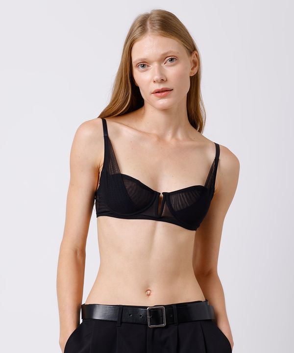 sutiã meia taça em tule com aro mindset preto 46