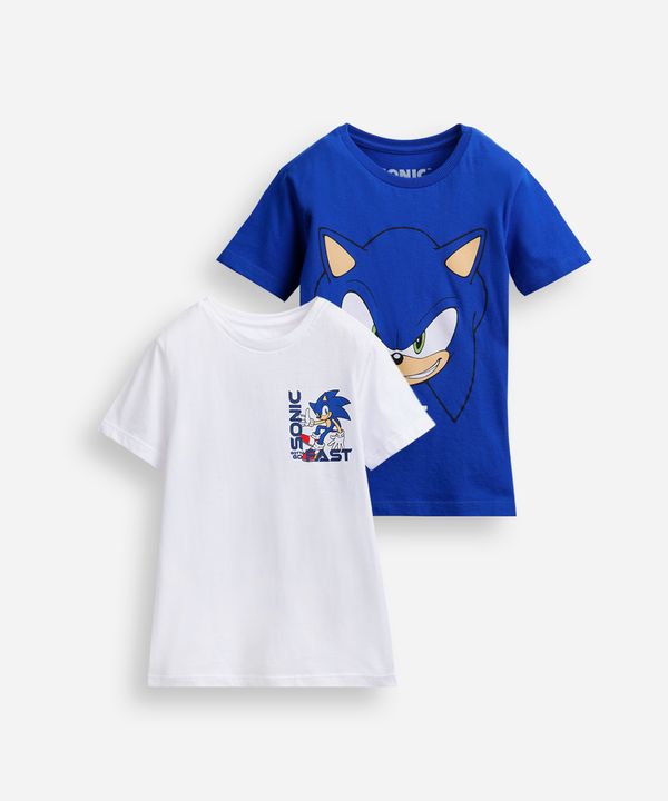 kit de 2 camisetas infantis de algodão sonic colorido 6