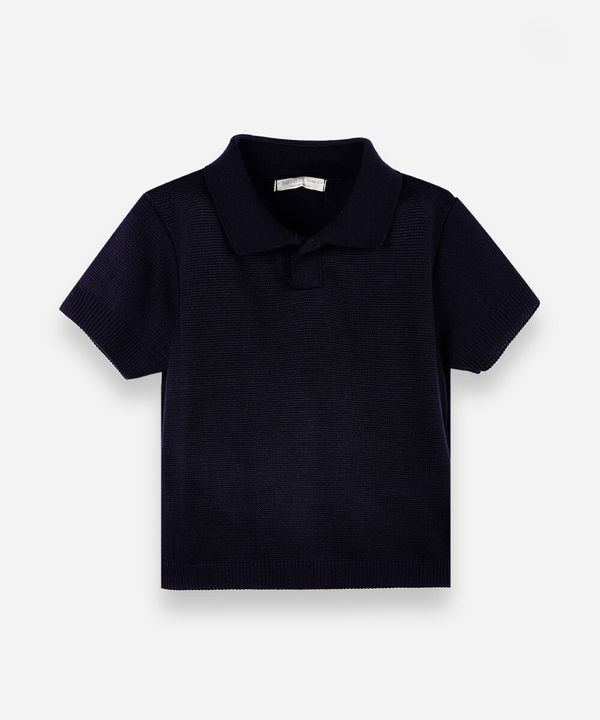 polo infantil de tricot azul 5