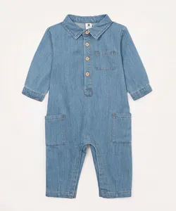 macacão jeans infantil azul 18-24