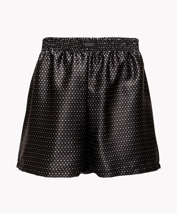 samba canção de cetim geométrico preto M
