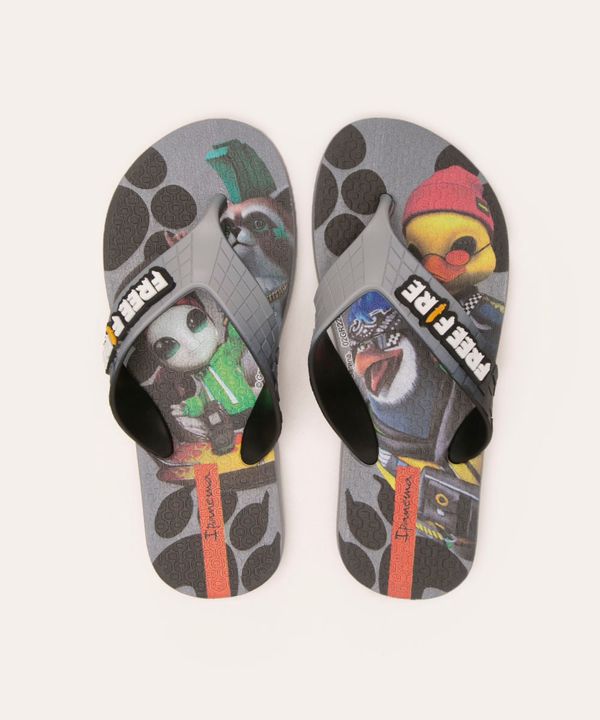 chinelo infantil free fire cinza 31-32