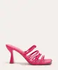 tamanco tiras bico quadrado salto alto oneself pink 35