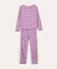 pijama infantil canelado corações manga longa lilás 12