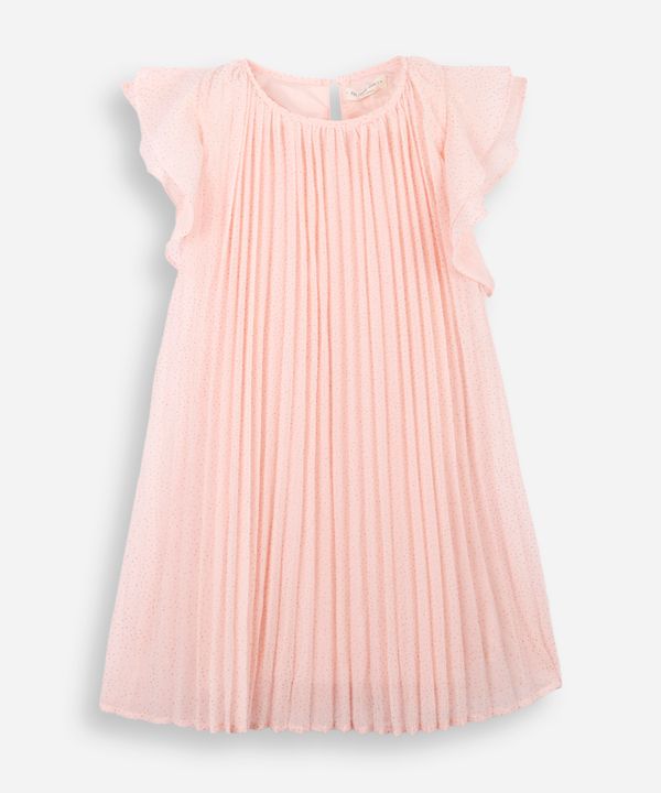 vestido infantil plissado com brilhos rosa 10