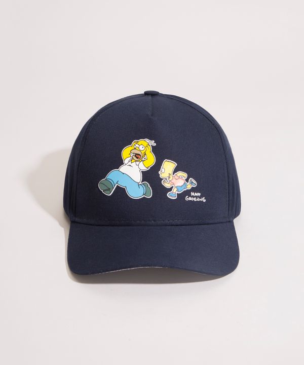Boné Aba Curva Tal Pai Tal Filho Os Simpsons Azul Marinho Único