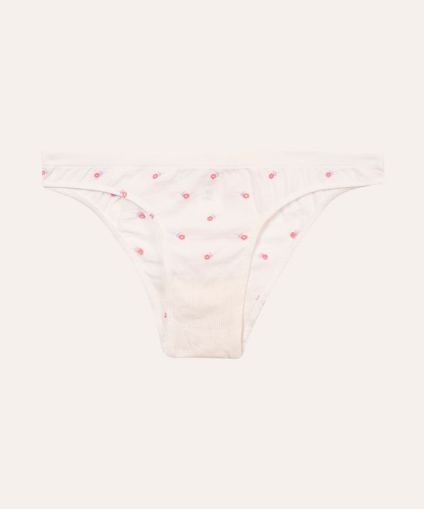 calcinha infantil de poliamida biquíni floral trifil branco 12