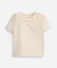 camiseta infantil manga curta listrada bege 2