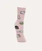 meia cano longo hello kitty e amigos rosa 34-39
