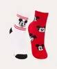 kit de 2 pares de meias infantis cano médio mickey mouse multicor 30-33