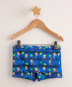 sunga infantil boxer estampada luccas neto proteção uv50+ azul marinho 10