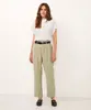 calça slouchy de viscose cós elástico verde 36