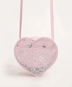 bolsa infantil coração brilho multicor Único