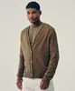 cardigan de tricot gola v verde militar PP